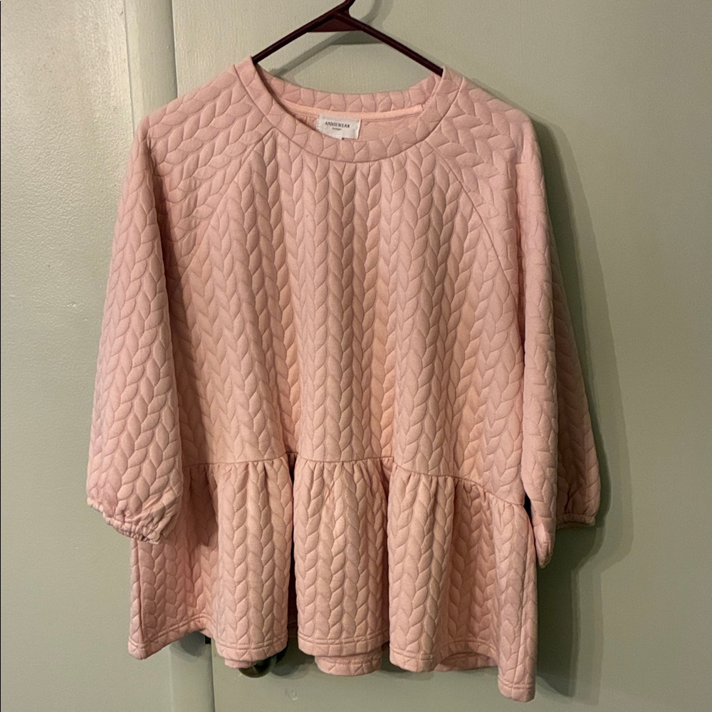 Annie Pink Quilted Peplum Set